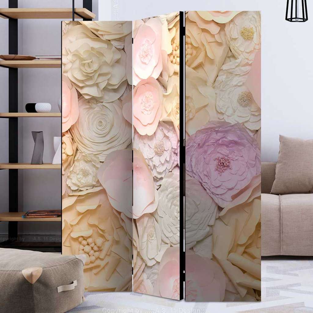 Spanische Wand in Pastellfarben Blumen Motiv