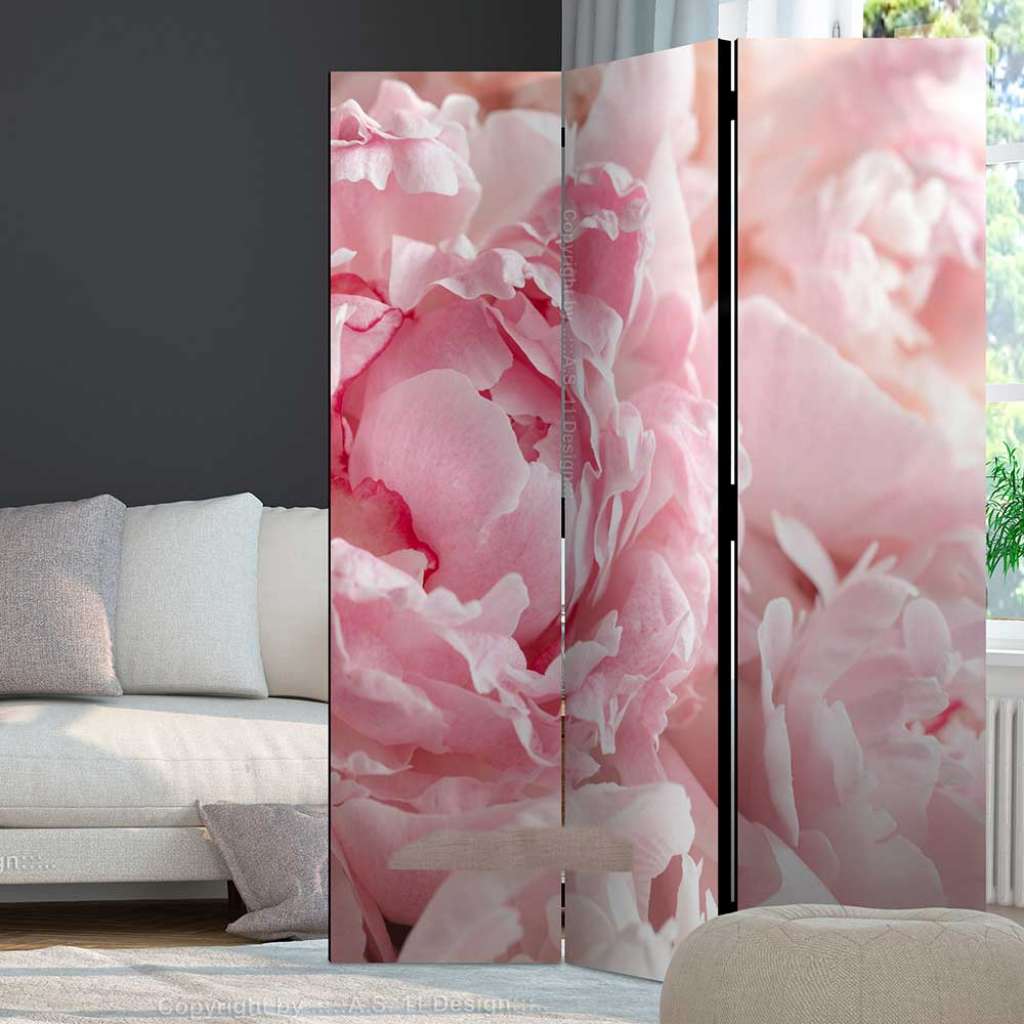 Trennwand Sichtschutz mit Pfingstrosen Motiv Rosa und Pink