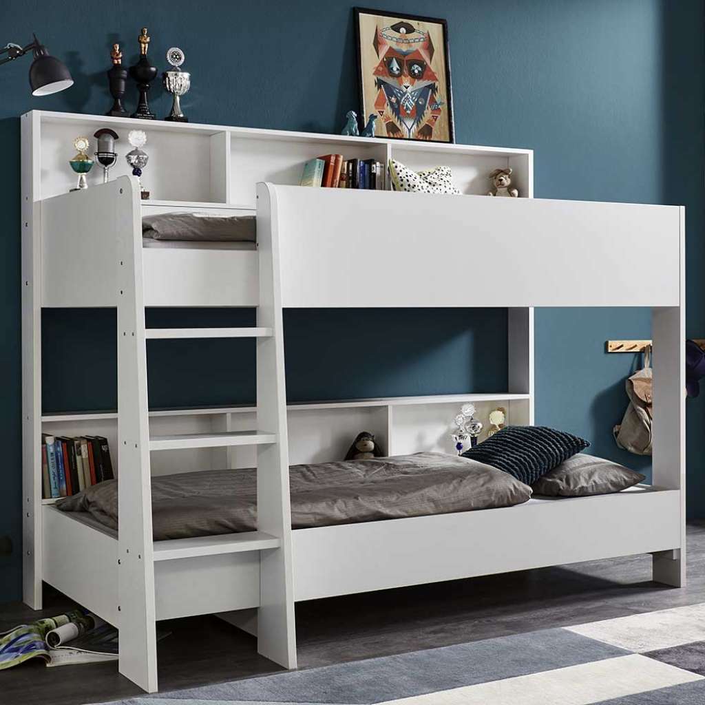 Kinderzimmer Stockbett in Weiß foliert 2 Liegeflächen