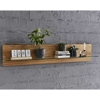 Wandboard mit Alteiche Furnier Rückwand Glasboden