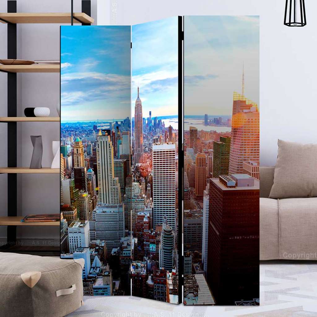 Stadtmotiv Paravent in Fotoqualität Leinwand Füllung
