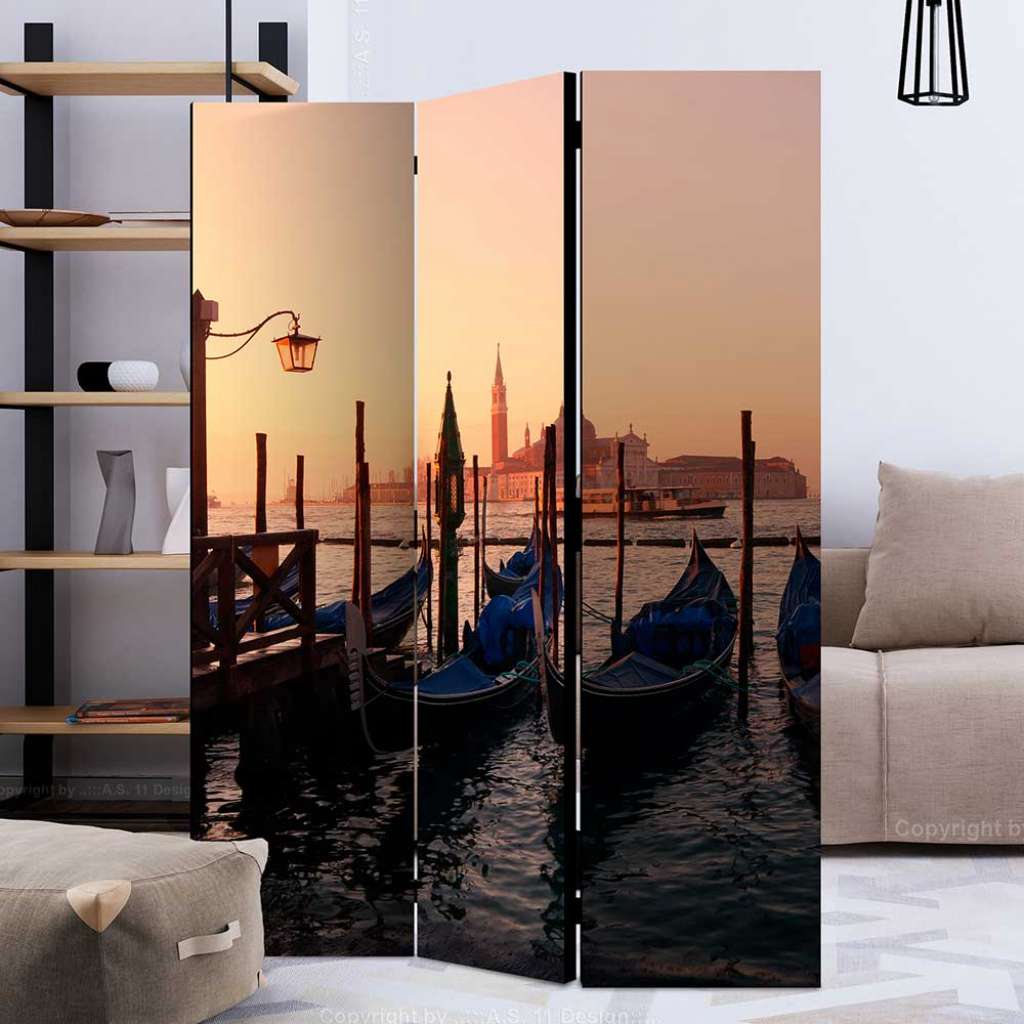 Raumteiler klappbar mit VENEDIG Motiv Leinwand Füllung