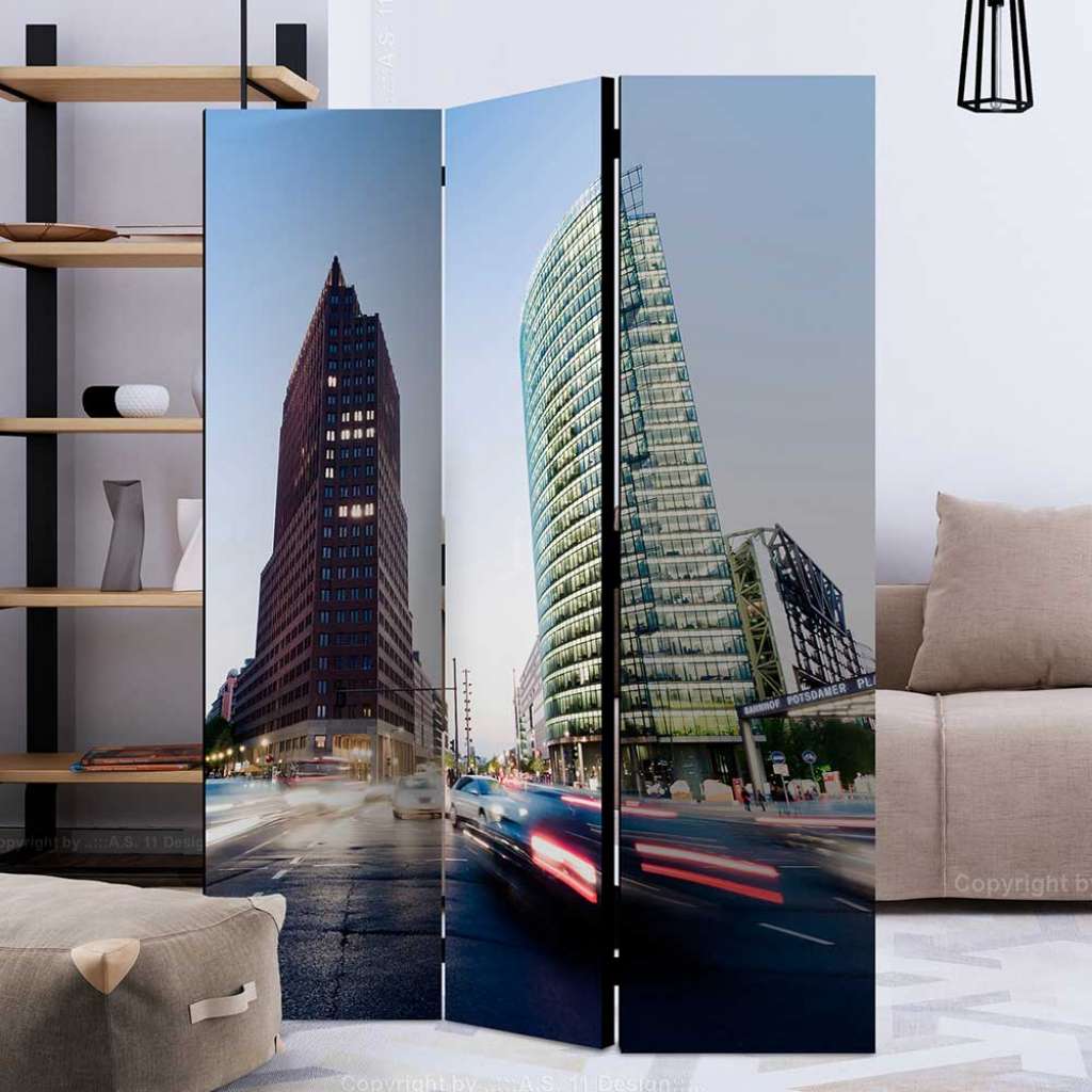 Paravent modern in Bunt Leinwand Füllung