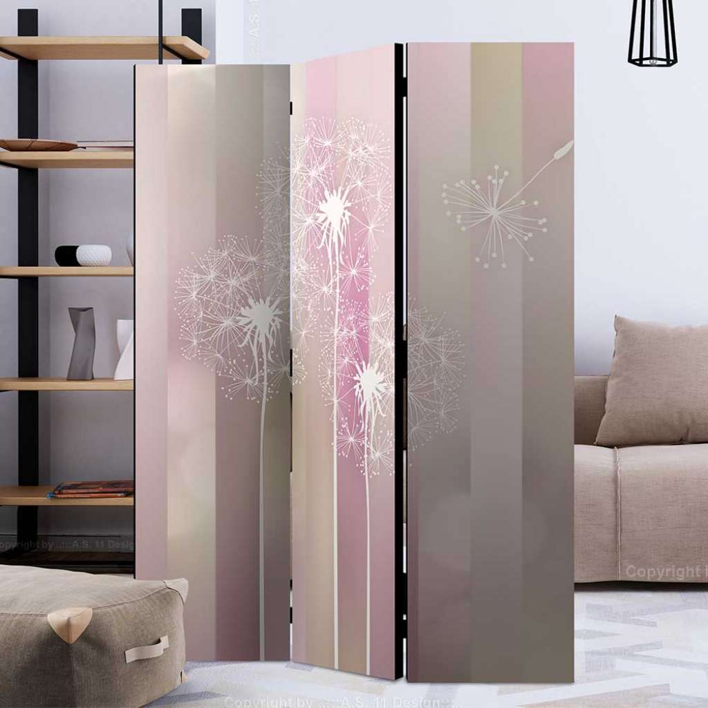 Raum Trennwand in Rosa und Weiß Pusteblumen Motiv