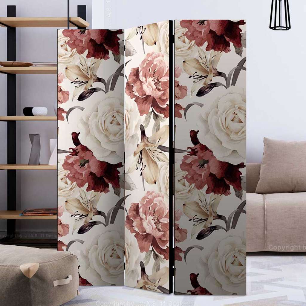 Umkleide Sichtschutz blickdichte Leinwand Füllung Rosen Motiv