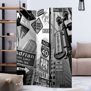 Leinwand Paravent in Grau Stadt NEW YORK Collage