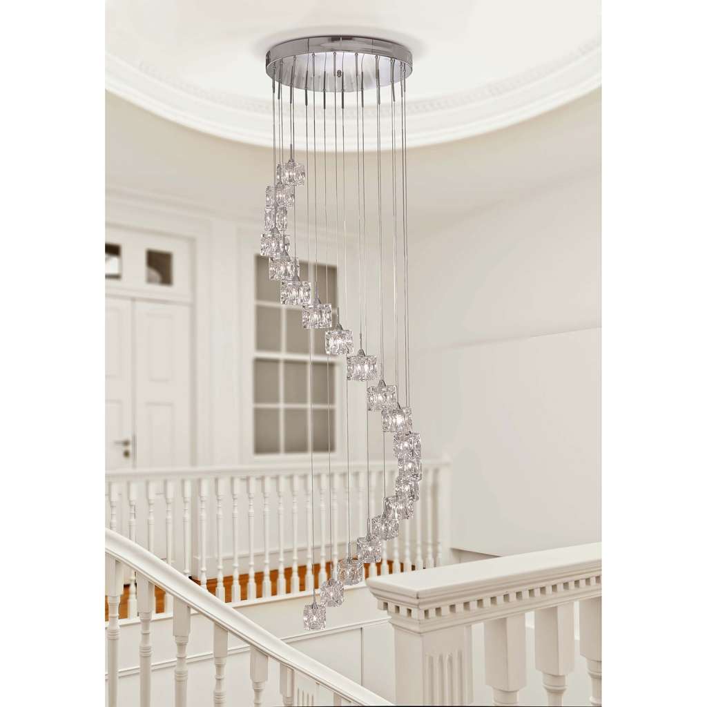 home24 LED-Pendelleuchte Ice Cube