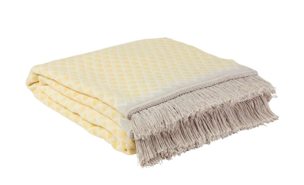 Biederlack Wohndecke    Grafik ¦ gelb ¦ 50% Baumwolle, 43% Polyacryl, 7% Polyester Heimtextilien > Kuscheldecken - Höffner