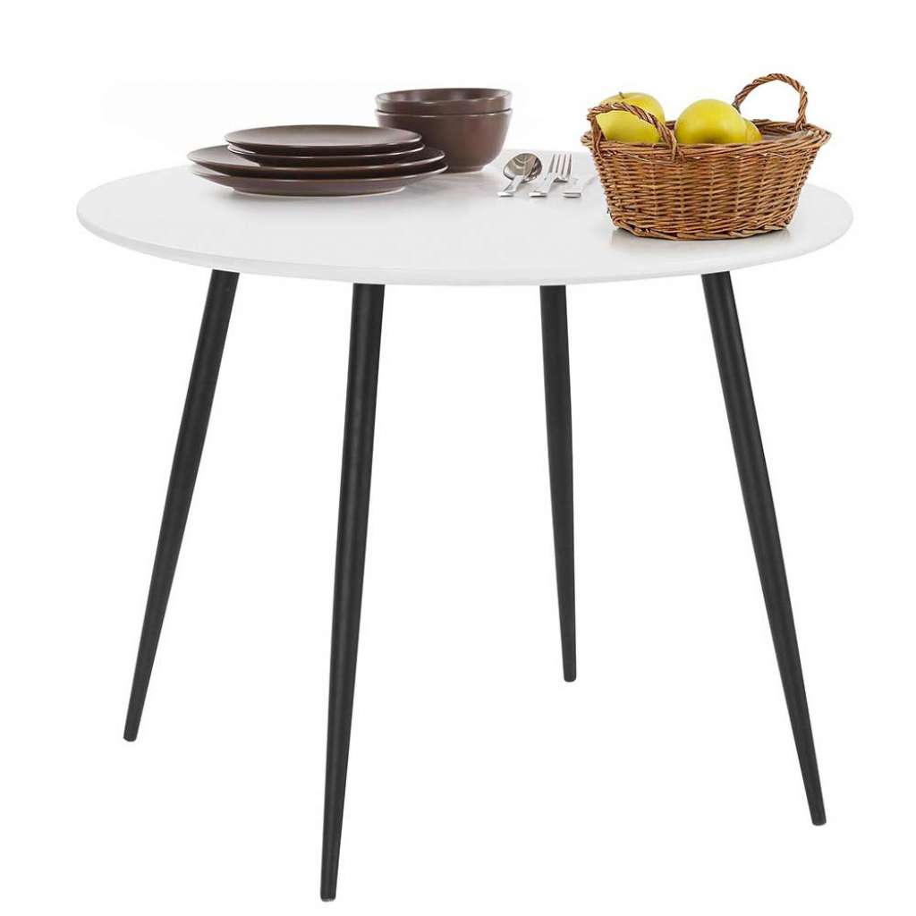 Küchen Tisch im Skandi Design Weiß und Schwarz