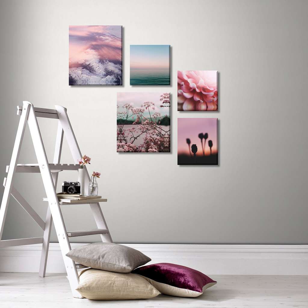 home24 Wanddekoration Soft Blush (5-teilig)