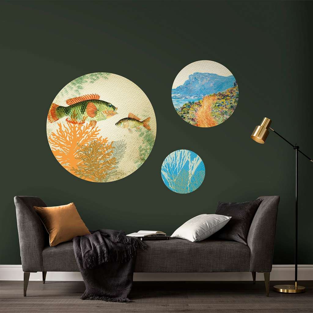 home24 Wandtapete Fisch (3-teilig)