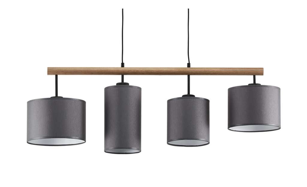 Pendelleuchte, 4-flammig, Stoffschirme grau ¦ grau Lampen & Leuchten > Innenleuchten > Pendelleuchten - Höffner