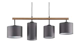 Pendelleuchte, 4-flammig, Stoffschirme grau ¦ grau Lampen & Leuchten > Innenleuchten > Pendelleuchten - Höffner