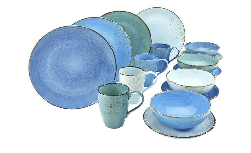 Peill+Putzler Kombiservice, 16-teilig  Amalfi ¦ blau ¦ Steinzeug Geschirr > Geschirrsets > Kombiservice - Höffner