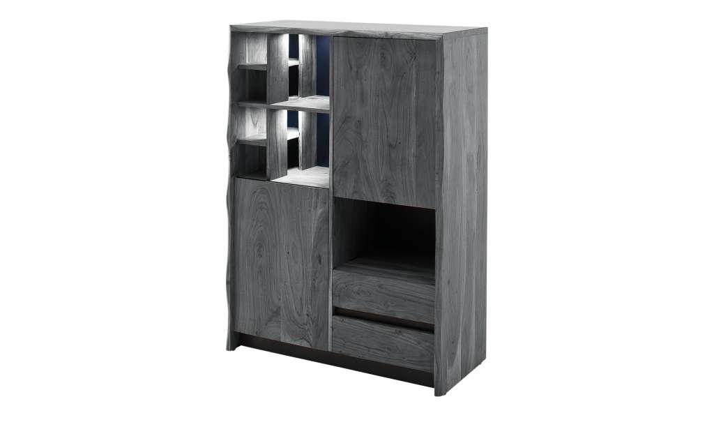Woodford Highboard mit Weinregaleinsatz  Alabria ¦ grau Kommoden & Sideboards > Highboards - Höffner