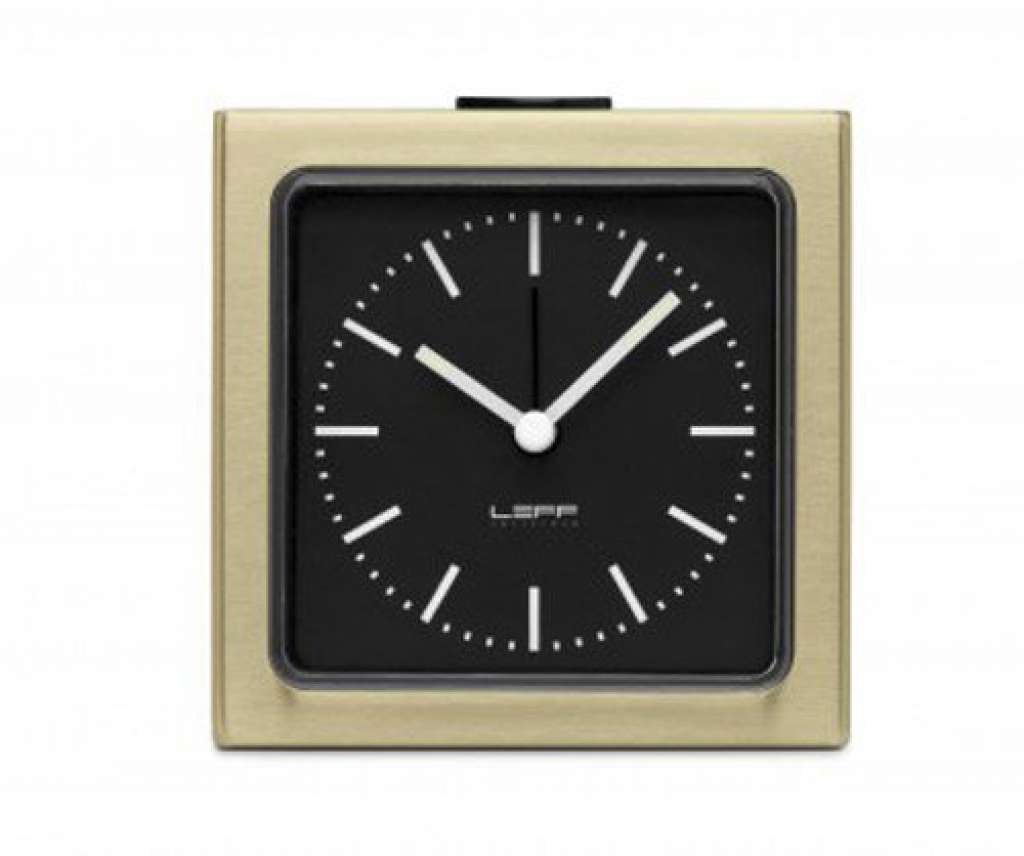 LEFF amsterdam - Block Wecker Index - schwarz/messing - indoor