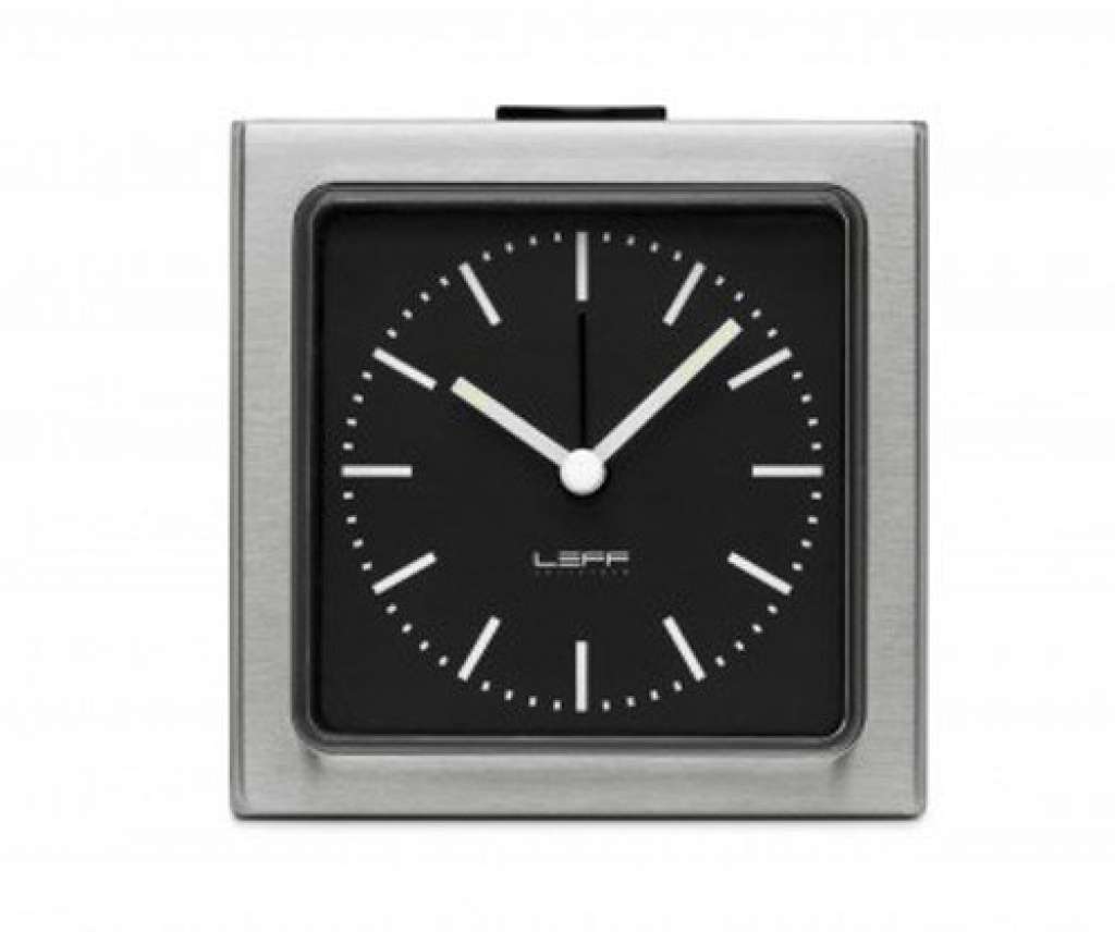 LEFF amsterdam - Block Wecker Index - schwarz/Edelstahl - indoor
