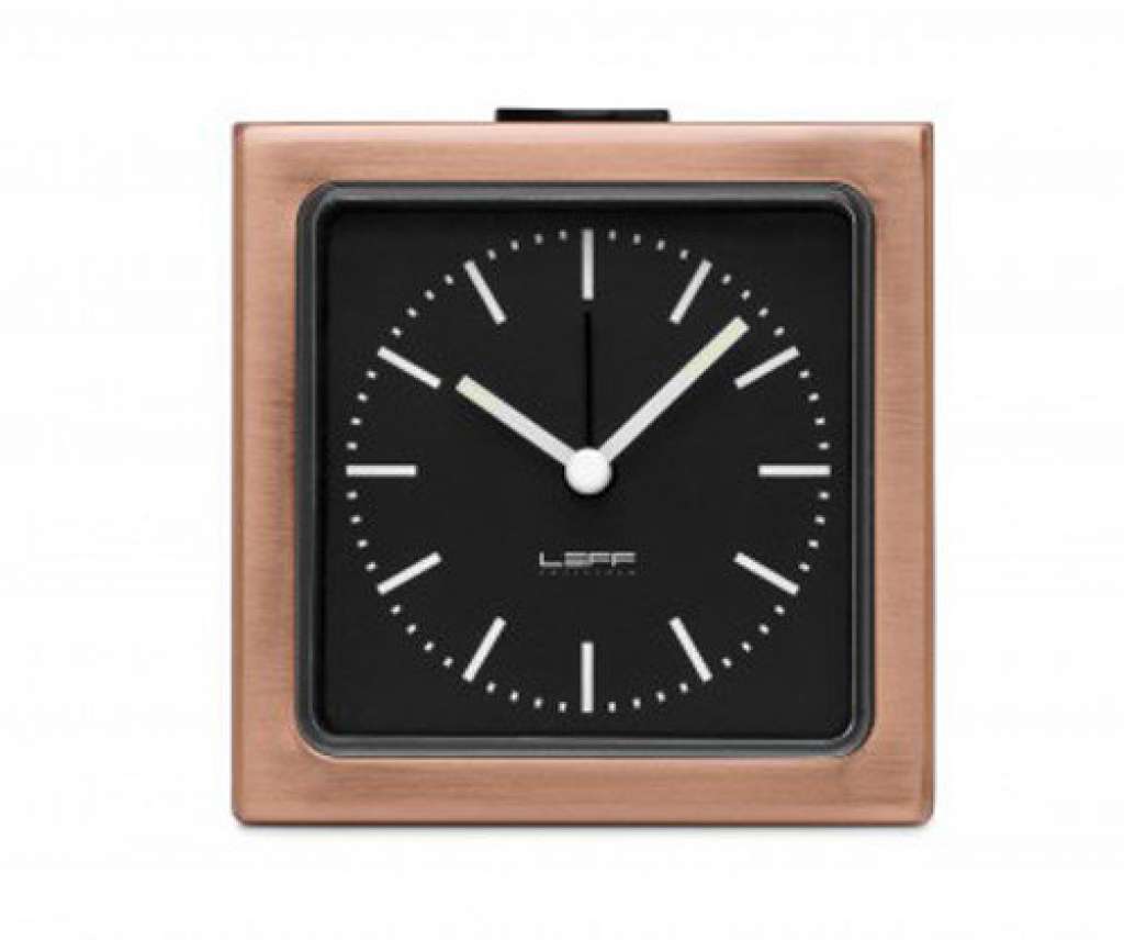 LEFF amsterdam - Block Wecker Index - schwarz/Kupfer - indoor