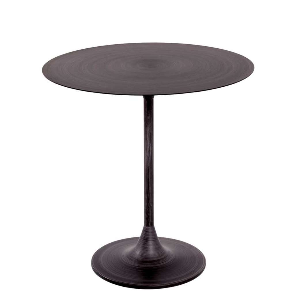 Runder Metalltisch in Schwarz lackiert modern
