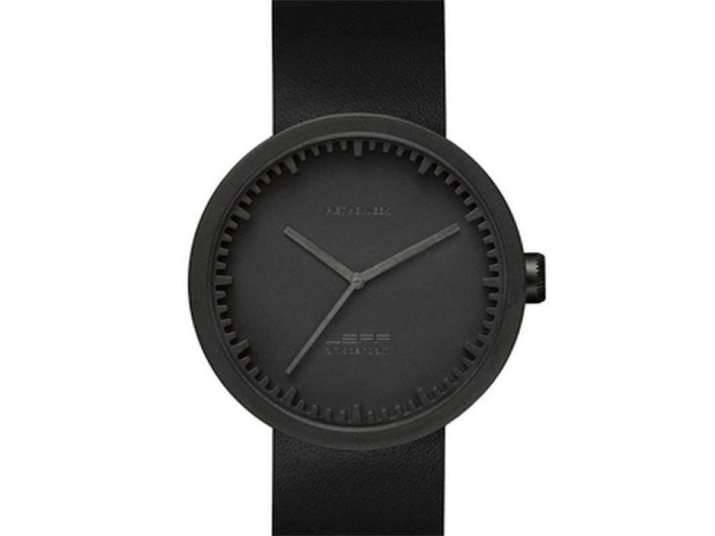 LEFF amsterdam - Tube Watch D42 Armbanduhr - schwarz/schwarzes Armband - indoor