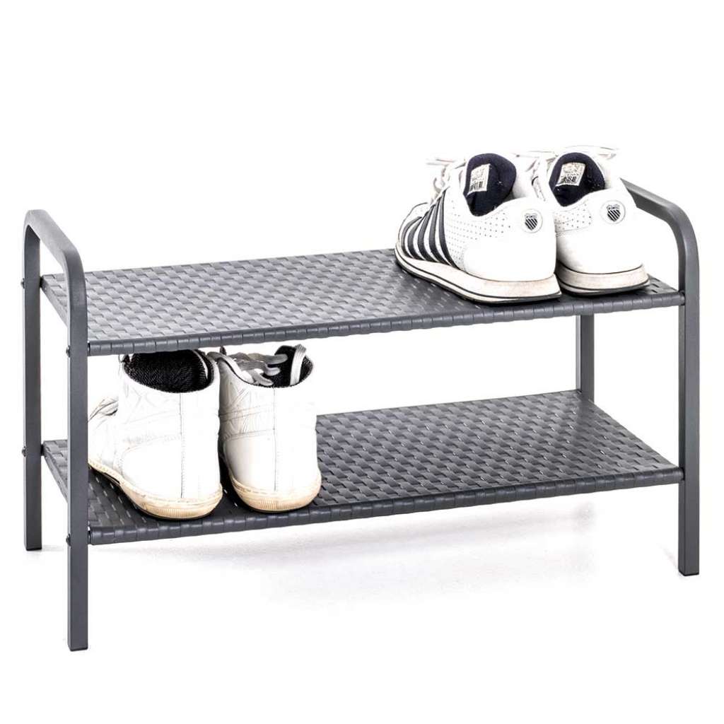 Schuhregal aus Stahl Grau pulverbeschichtet