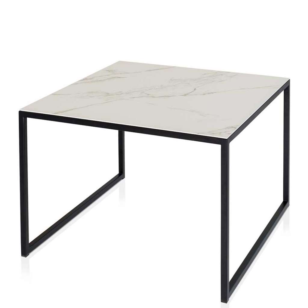 Wohnzimmer Couchtisch mit Keramikplatte Marmor Optik