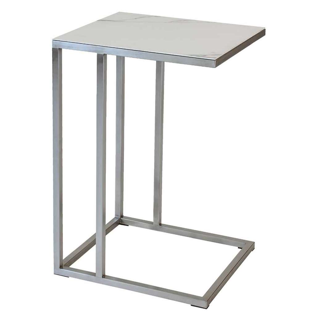 Anstelltisch mit Keramik Platte und Edelstahl C Fußgestell