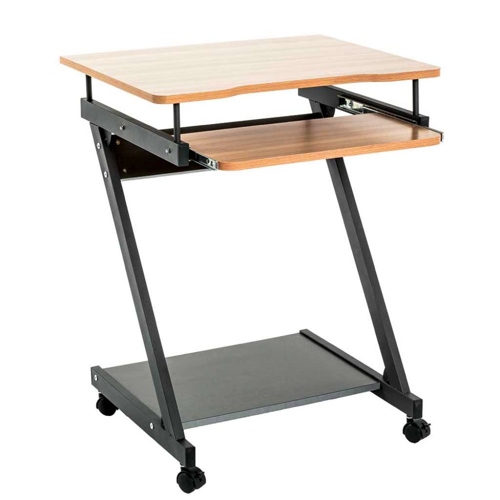 EDV Tisch in Eichefarben und Anthrazit rollbar