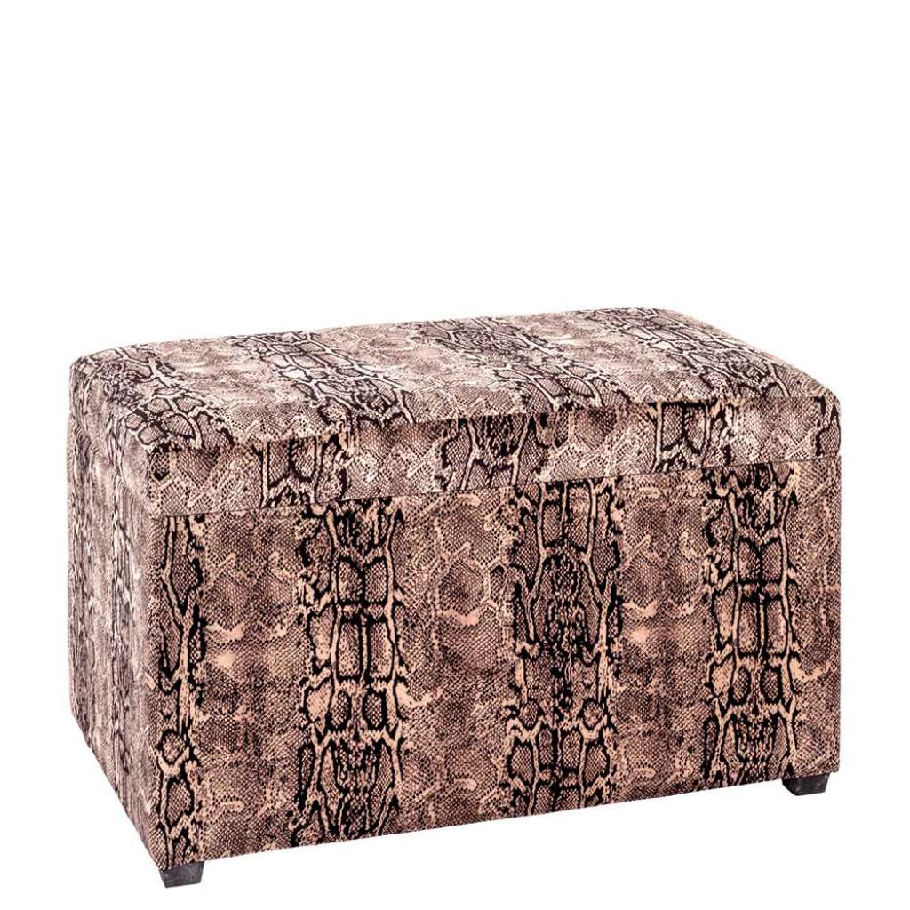 Sitztruhe aus Samt gepolstert Schlangenprint