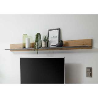 Wandboard in Wildeiche Optik und Anthrazit 170 cm breit