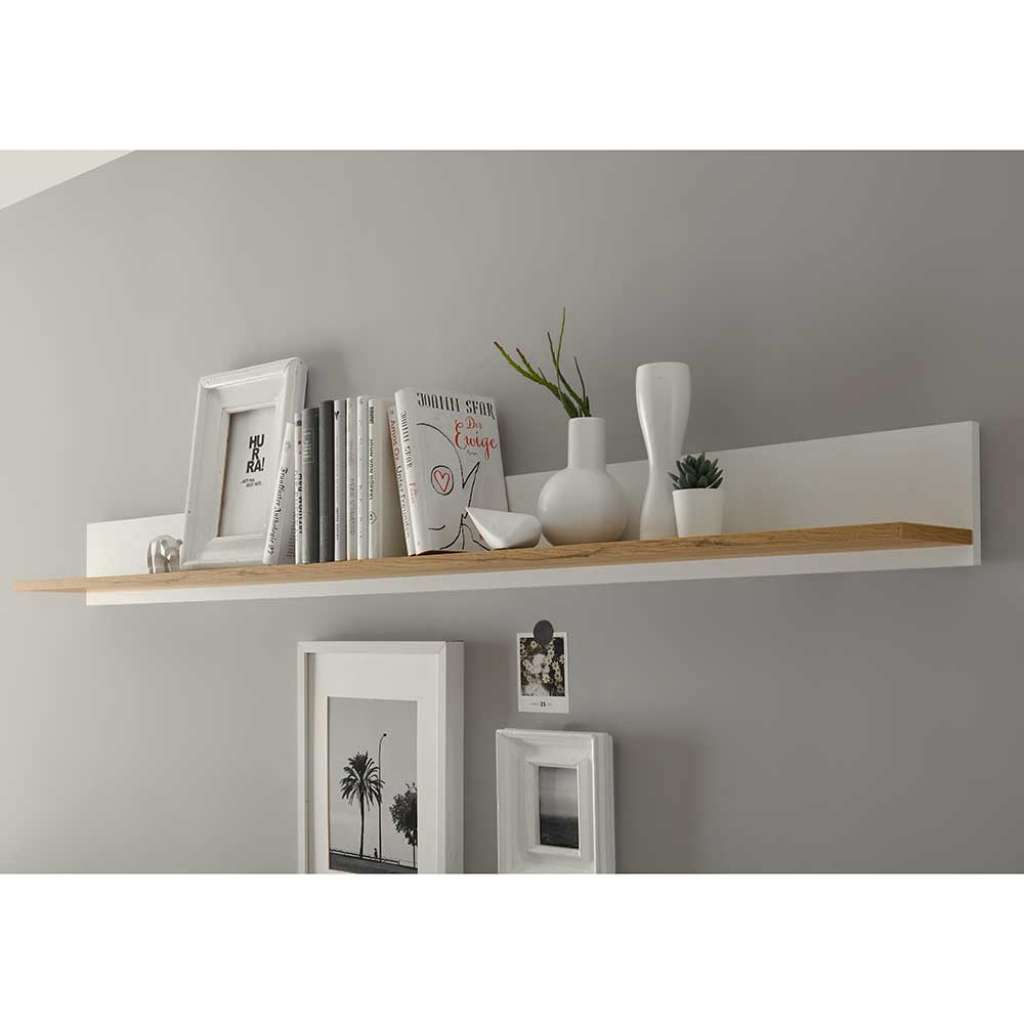 Modernes Wandboard in Weiß und Wildeiche Optik 170 cm breit