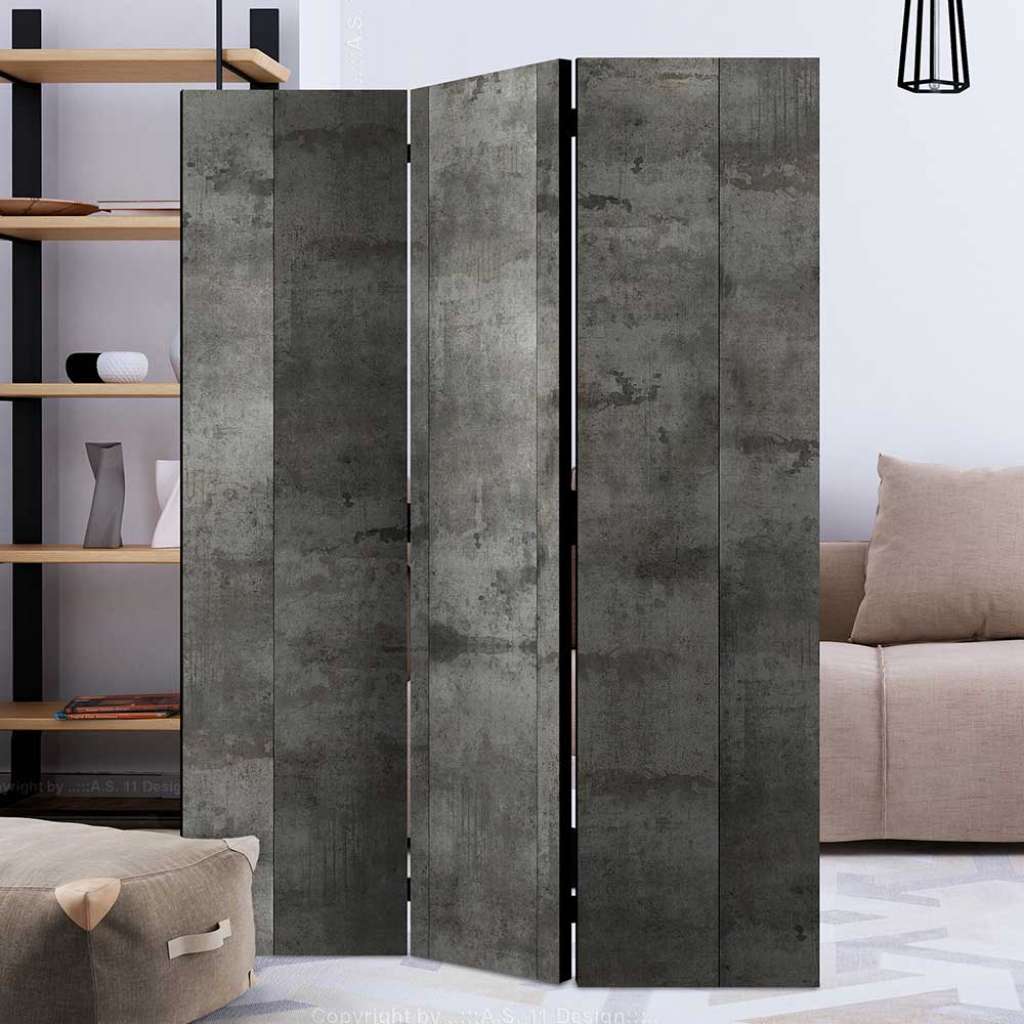 Trennwand in Grau Metall Optik