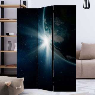 Spanische Wand in Blau und Schwarz Weltraum Motiv