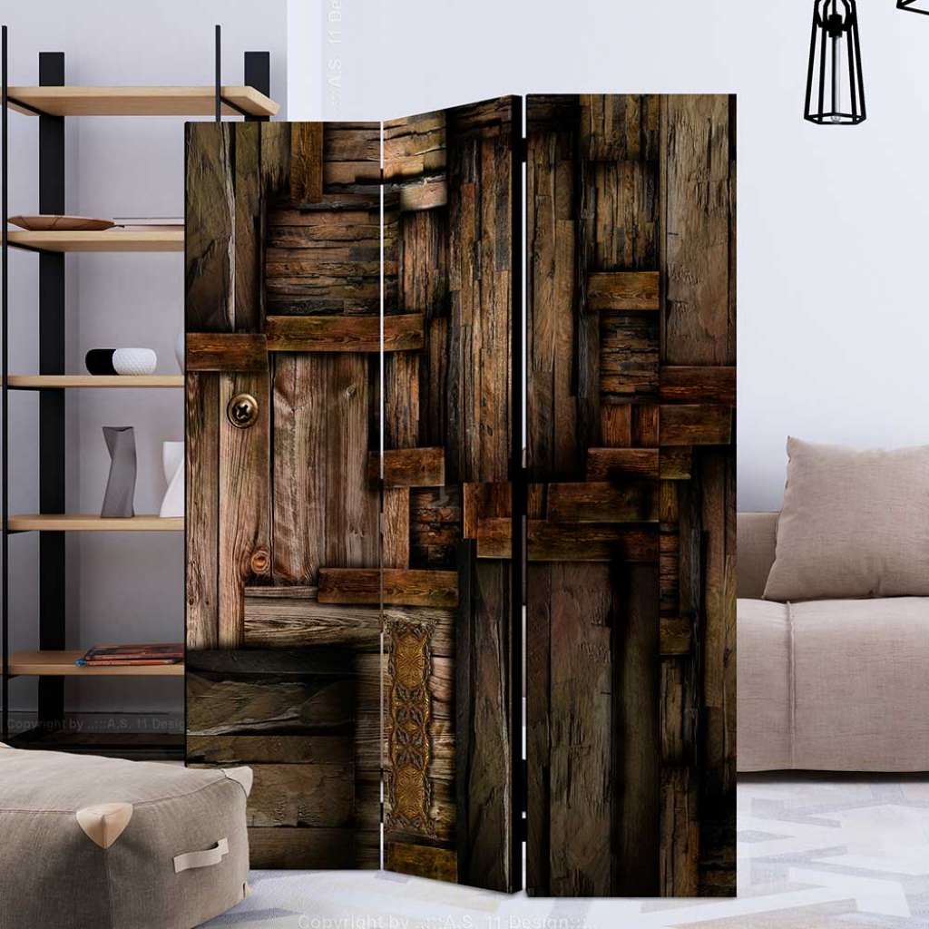 Spanische Wand in Altholz Bretter Optik Landhausstil