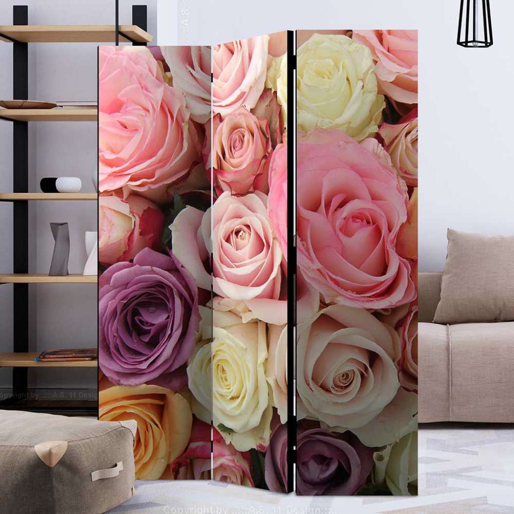 Trennwand in Bunt Rosen Motiv
