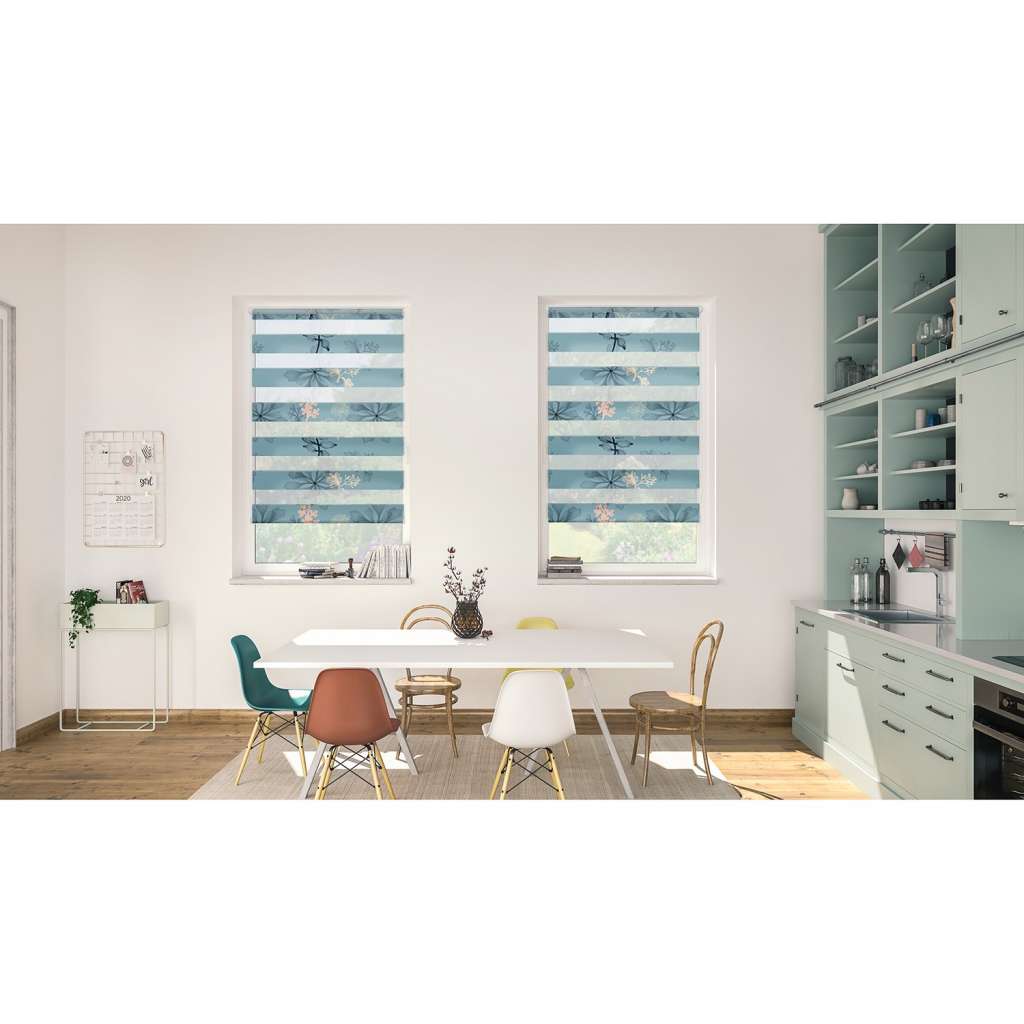 home24 Klemmfix Duo Rollo Aqua Floral
