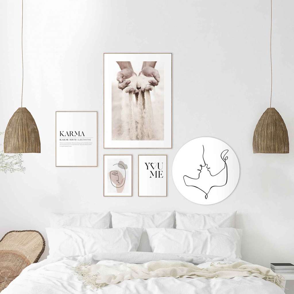 home24 Wandbilder Set Abstrakte Liebe (5-tlg.)