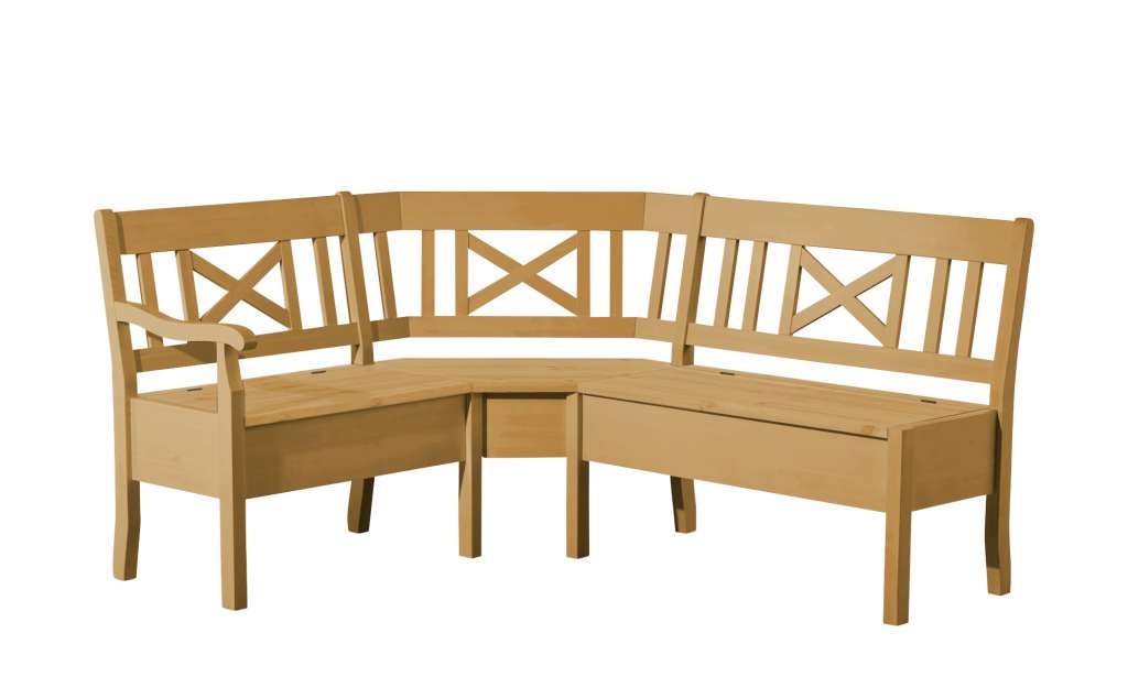 maison bleue Truheneckbank massiv  Florian ¦ holzfarben Bänke > Eckbänke - Höffner