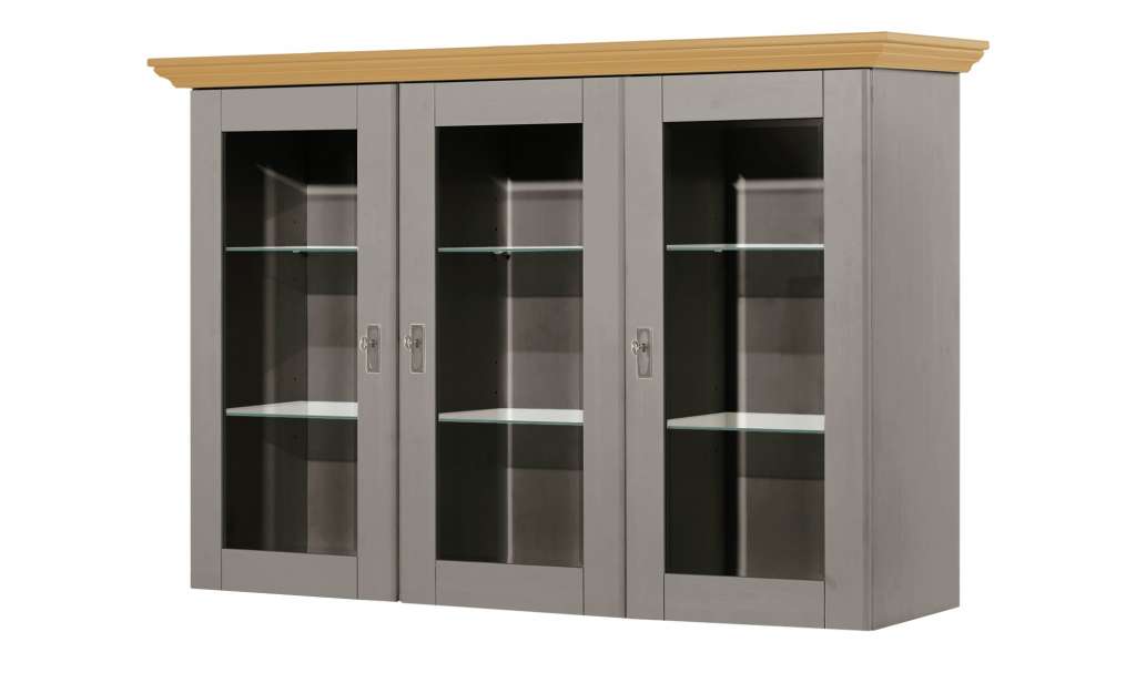 maison bleue Vitrinenaufsatz für Sideboard   Florian ¦ grau Kommoden & Sideboards > Vitrinen - Höffner