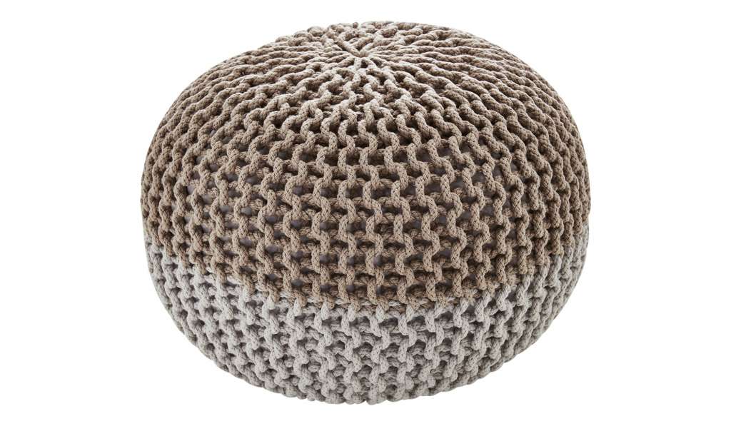 HOME STORY Strickpouf ¦ silber ¦ 100% Polystyrene Bälle im Baumwollbeutel Ø: 50 Heimtextilien > Kissen > Bodenkissen - Höffner