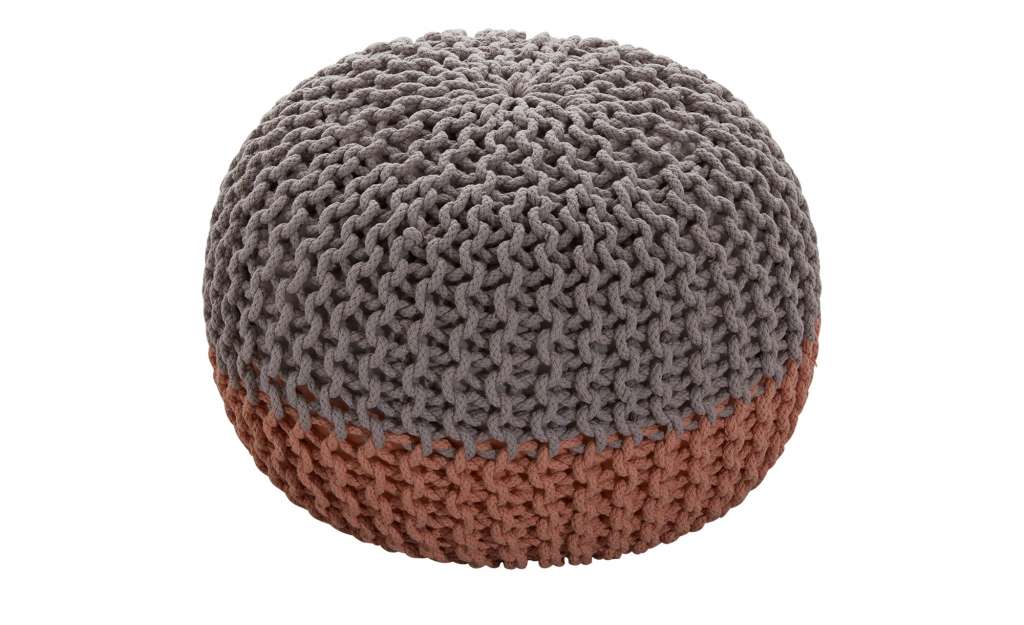 HOME STORY Strickpouf ¦ grau ¦ 100% Polystyrene Bälle im Baumwollbeutel Ø: 50 Heimtextilien > Kissen > Bodenkissen - Höffner