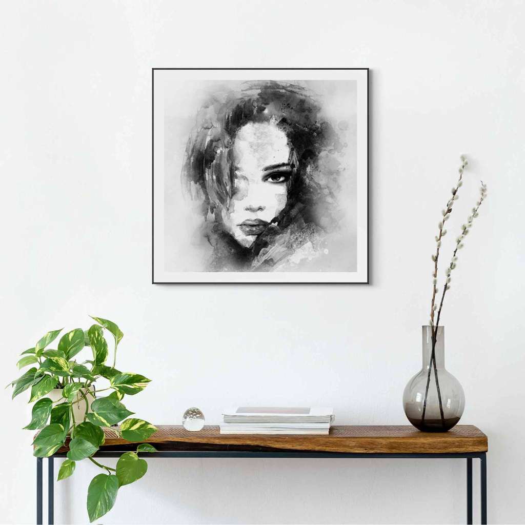 home24 Gerahmtes Bild Frau Abstrakt