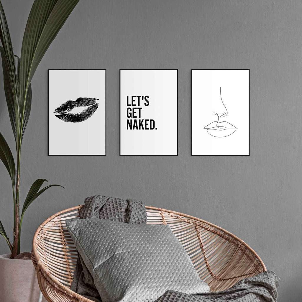 home24 Wandbilder Set Frau Trendy (3-tlg.)