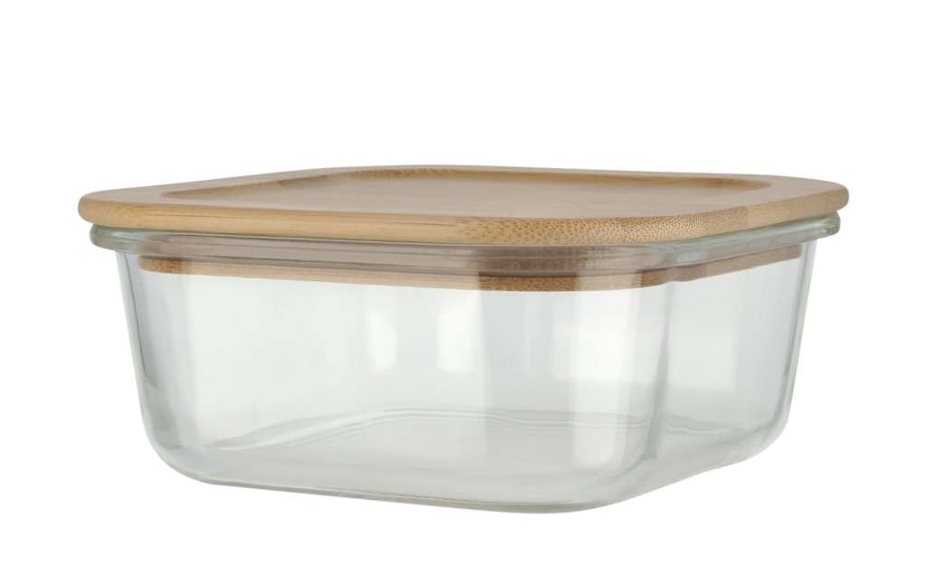 KHG Aufbewahrungsdose 800 ml quadratisch ¦ transparent/klar ¦ Glas , Bambus Küchenzubehör & Helfer > Vorratsbehälter - Höffner