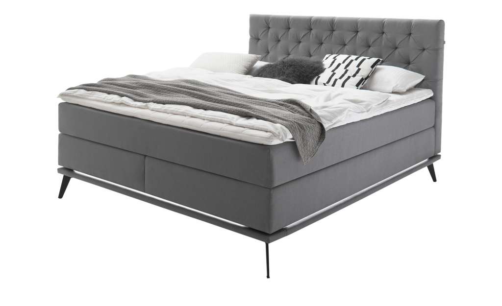 Boxspringbett  Somerset ¦ grau Betten > Boxspringbetten > Boxspringbetten 160x200 - Höffner