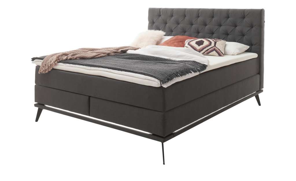Boxspringbett  Somerset ¦ grau Betten > Boxspringbetten > Boxspringbetten 160x200 - Höffner