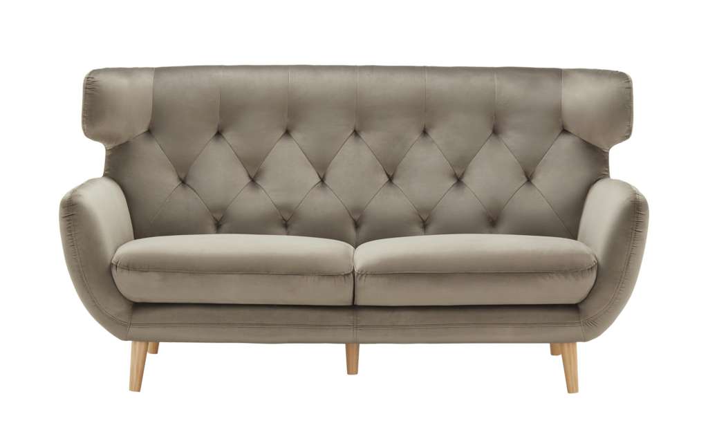 uno Samtsofa  Bella ¦ beige Polstermöbel > Sofas > 3-Sitzer - Höffner