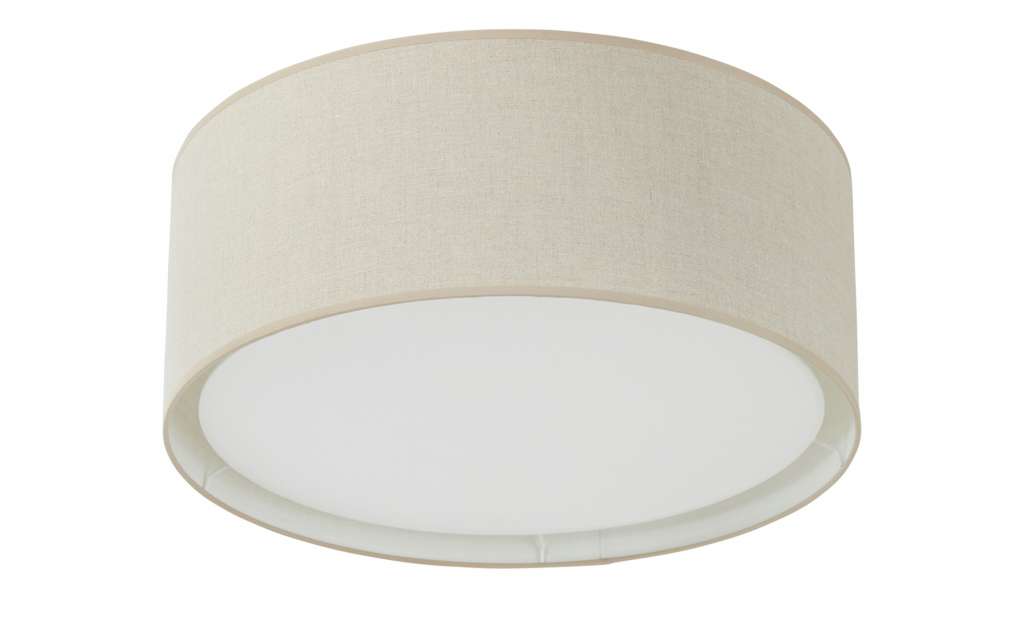 Stoffdeckenleuchte, 1-flammig, Leinen-Natur ¦ beige Ø: 50 Lampen & Leuchten > Innenleuchten > Deckenleuchten - Höffner