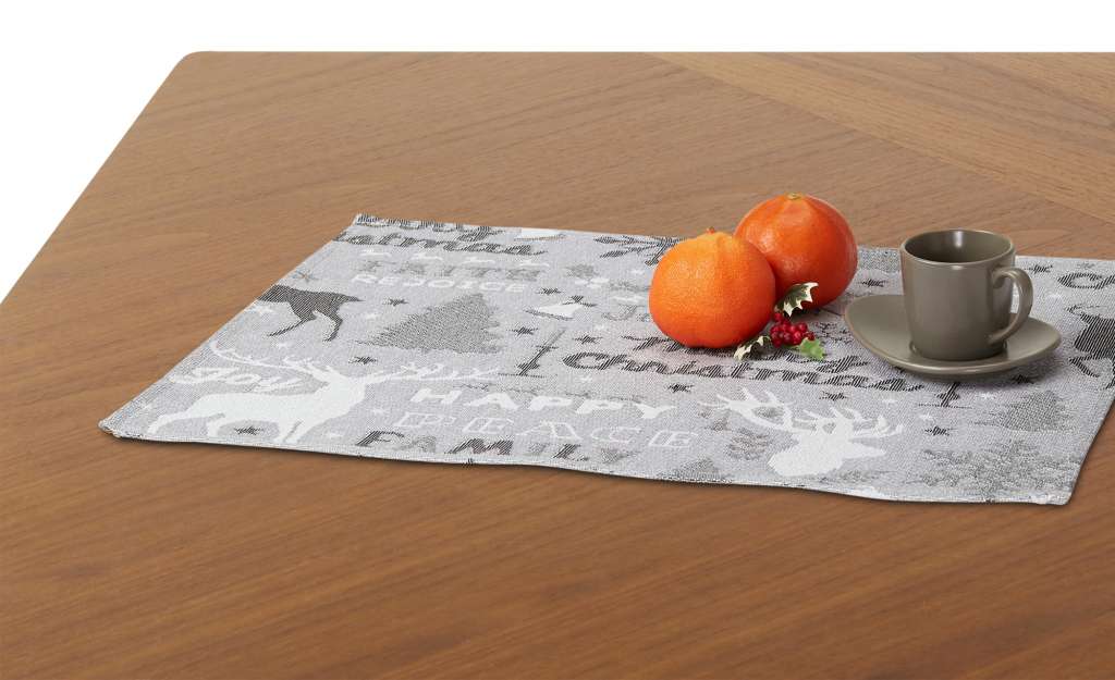 LAVIDA Platzset  Goblin Tierschrift ¦ grau ¦ 65% Polyester, 35% Baumwolle Heimtextilien > Tischwäsche > Platzsets - Höffner
