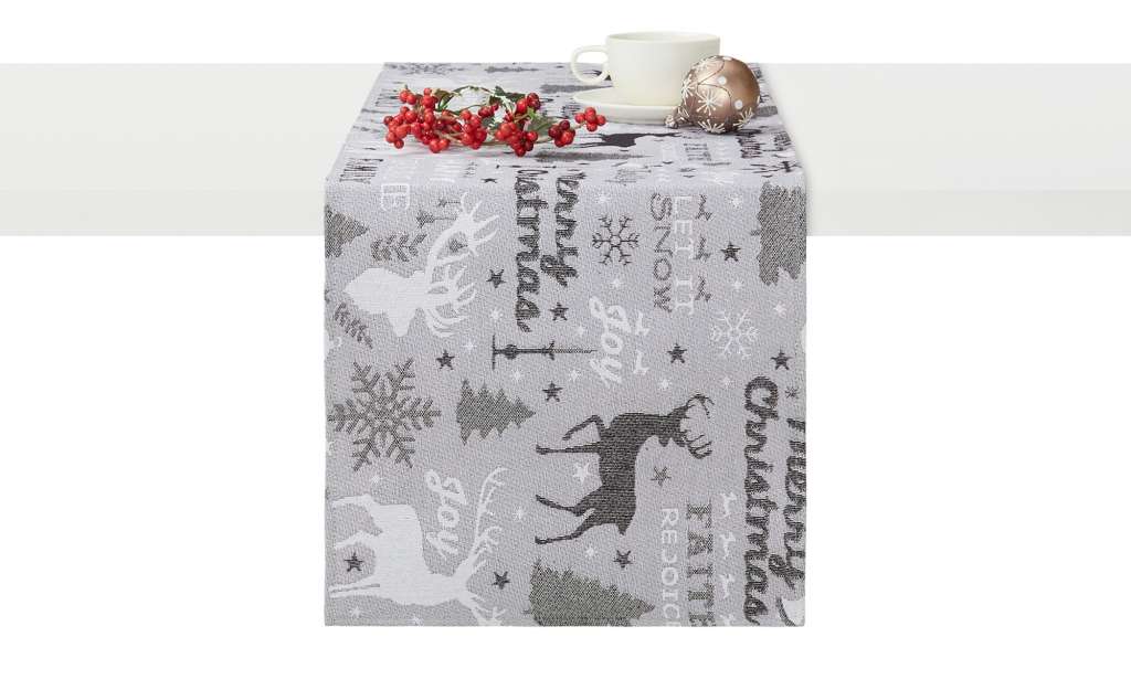 LAVIDA Tischläufer  Goblin Tierschrift ¦ grau ¦ 65% Polyester, 35% Baumwolle Heimtextilien > Tischwäsche > Tischläufer - Höffner